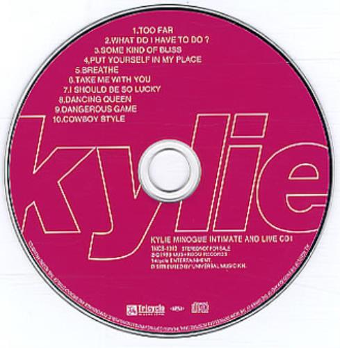 Kylie Minogue Intimate And Live - CD1 Japanese Promo CD